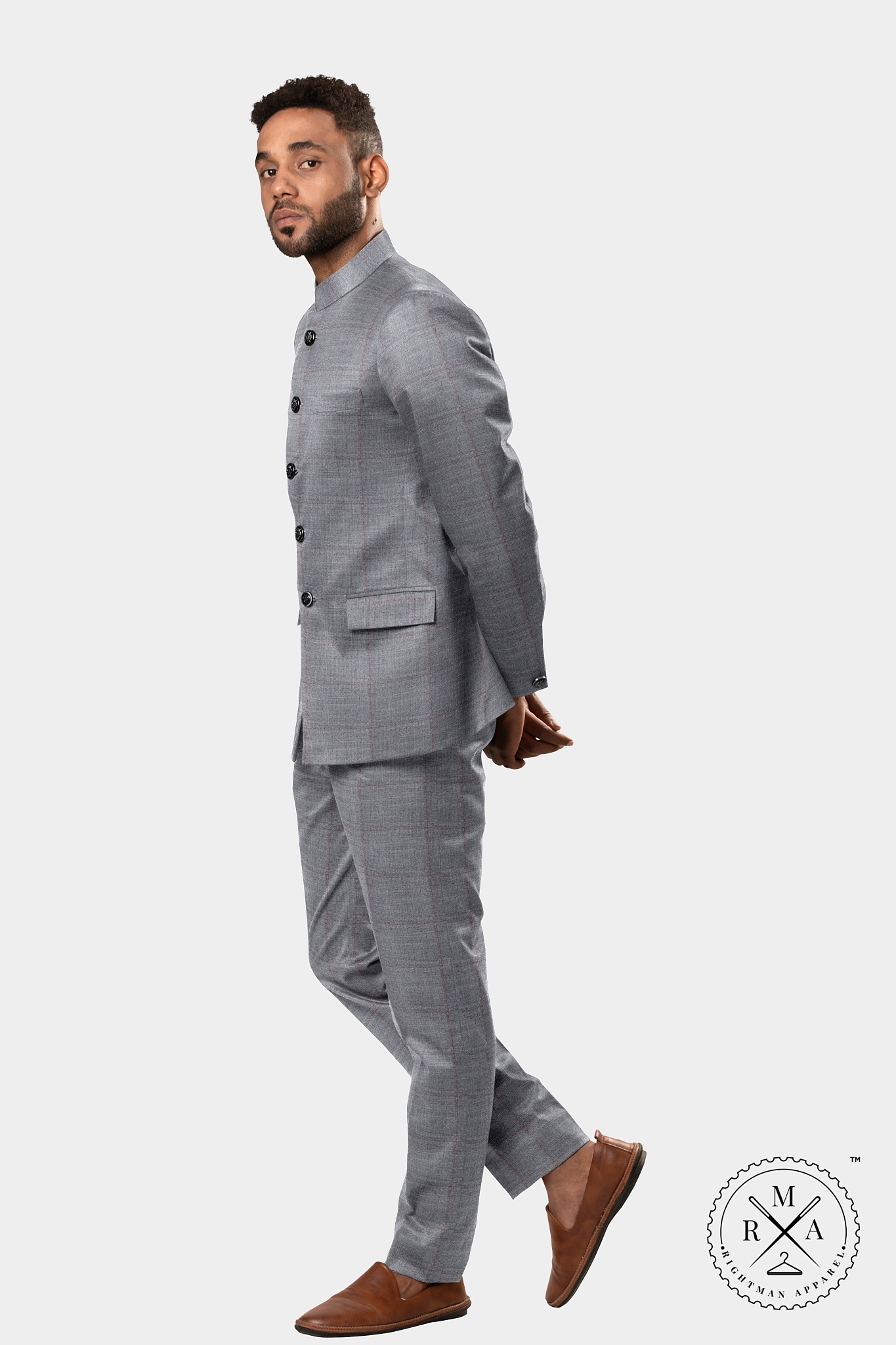 Grey Checks Jodhpuri Suit SU265